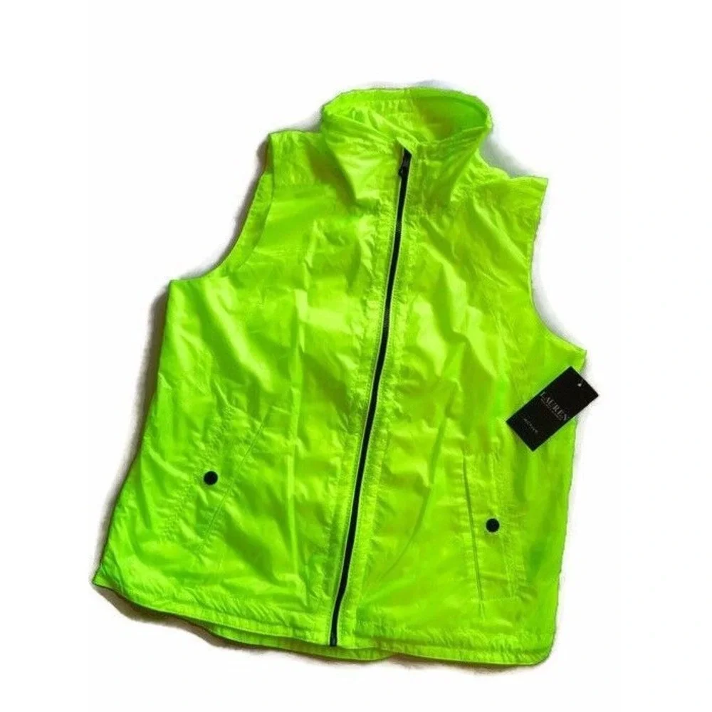 Womens LAUREN ACTIVE ralph lauren POLO Vest Jacket yellow‎ Size Medium M